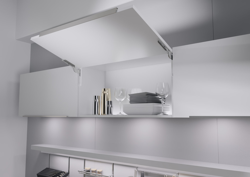 Полный комплект подъемного механизма ФриСлим ФЛАП c толкателем PTO тип II для врезного монтажа, цвет СЕРЫЙ Kessebohmer | официальный магазин