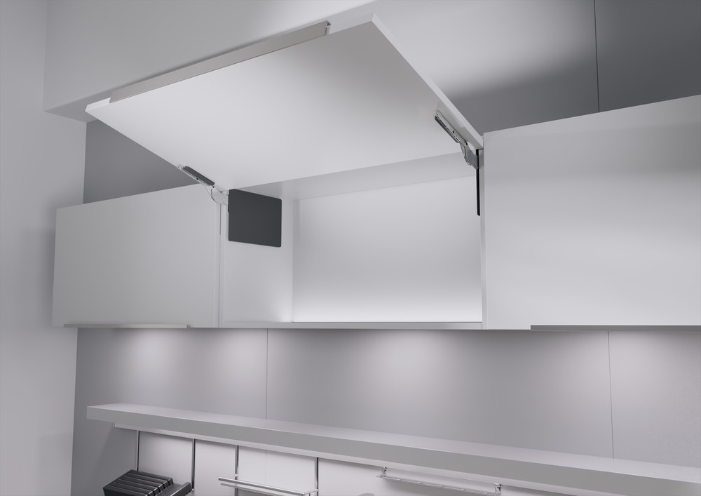 Полный комплект подъемного механизма ФриСлим ФЛАП c толкателем PTO тип II для накладного монтажа, цвет АНТРАЦИТ Kessebohmer | официальный магазин